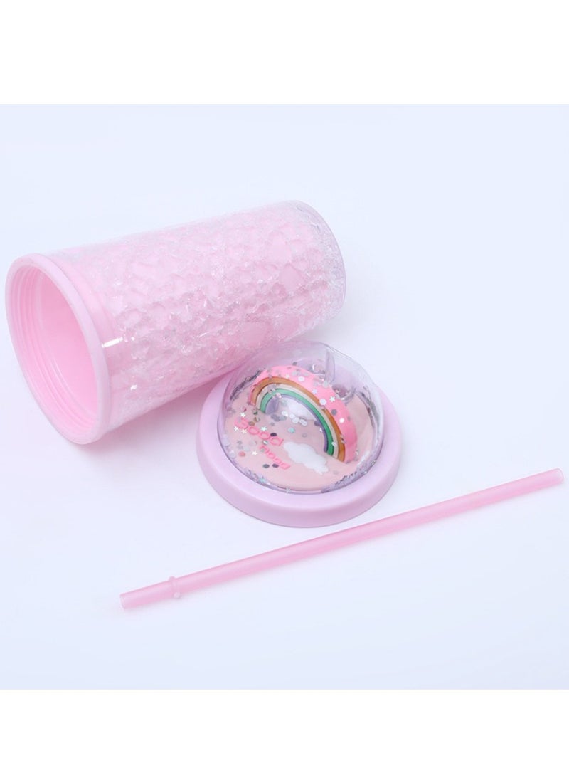 Cartoon Cute Rainbow Cup with Straw Girl Water Bottle Double Plastic BPA Free cute Juice Milk Coffee 550ml Drinking Tumbler (Pink) - pzsku/ZF11245BD8C247C33A390Z/45/_/1724996530/04c17963-fc73-4cca-889d-7663f5a28f8f