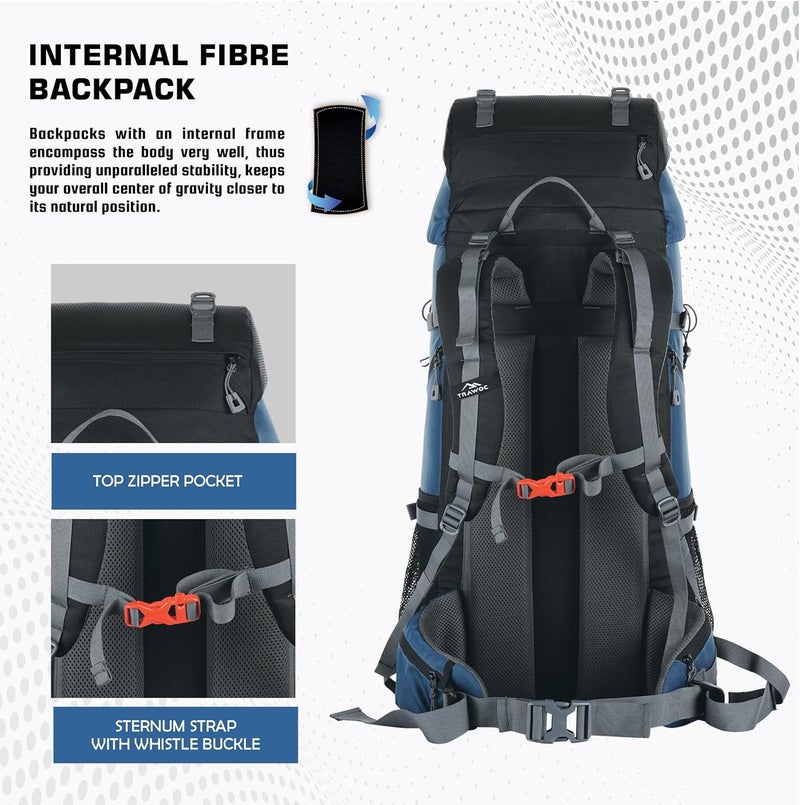 TRAWOC VENTURE PRO 65L Hiking Backpack - Image 2