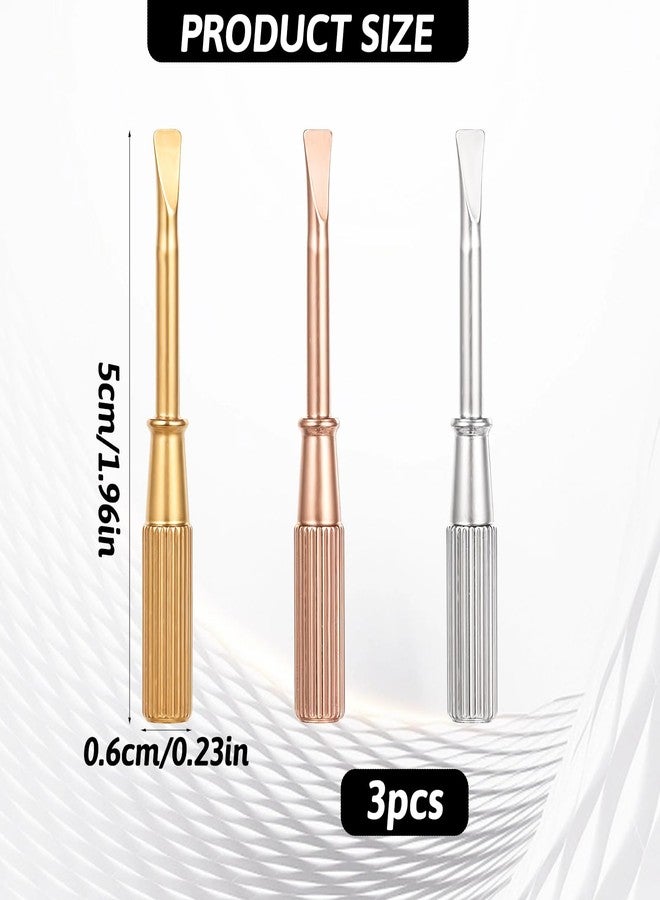 Psyqtsuary 3 Pcs Screwdriver Titanium Steel Mini Screw Driver Screwdriver for Love Bracelet with Non-slip Handle Jewelry Repair Tools slotted screwdriver, Gold +Silver + Rose Gold - Image 2