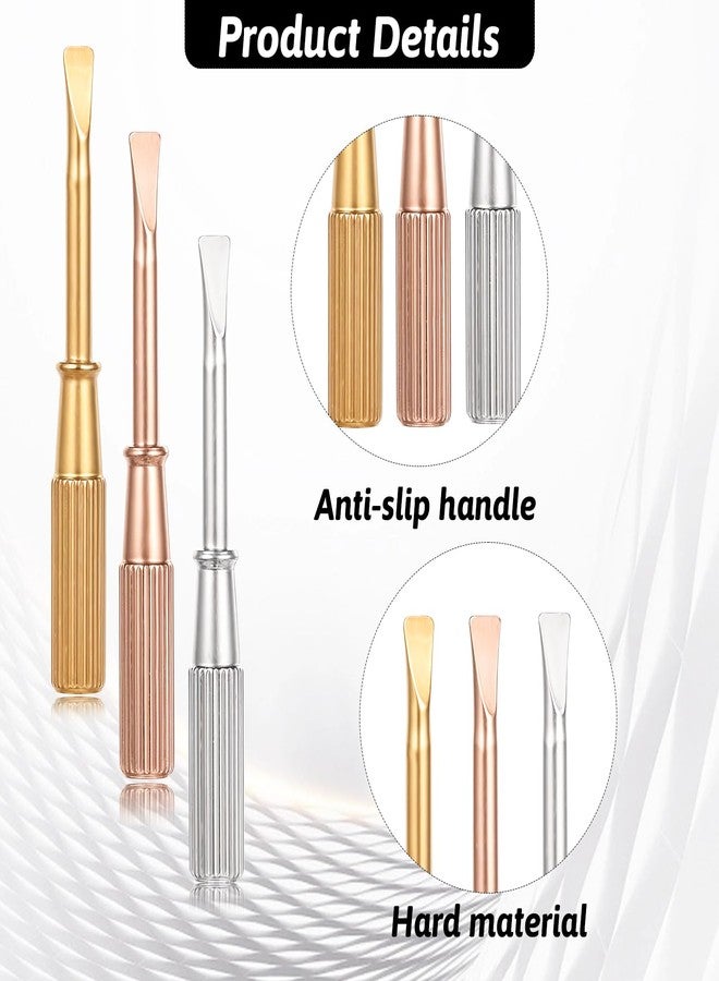 Psyqtsuary 3 Pcs Screwdriver Titanium Steel Mini Screw Driver Screwdriver for Love Bracelet with Non-slip Handle Jewelry Repair Tools slotted screwdriver, Gold +Silver + Rose Gold - Image 3