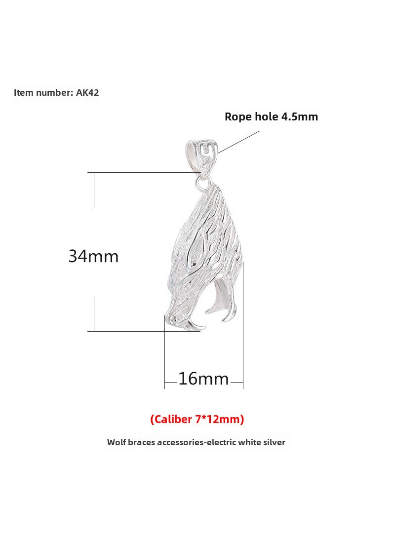 Generic Wolf Fang Pendant S925 Necklace AK42-electric silver 