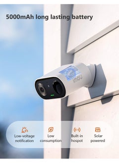 IMOU Imou 2K Wireless Security Camera Outdoor PIR AI Human Detection, FREE Cloud/Local Storage, Battery Operated CCTV Camera WiFi Home Security Camera, Siren, 2-Way Audio, IP65, Magnetic, Works with Alexa  - Image 2