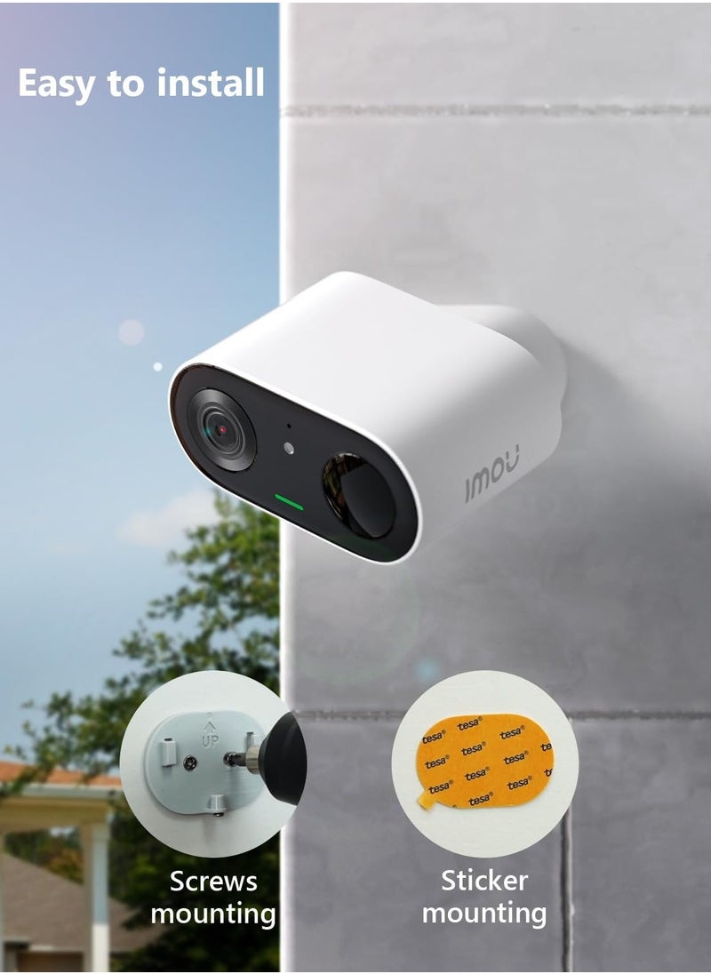Imou 2K Wireless Security Camera Outdoor PIR AI Human Detection, FREE Cloud/Local Storage, Battery Operated CCTV Camera WiFi Home Security Camera, Siren, 2-Way Audio, IP65, Magnetic, Works with Alexa