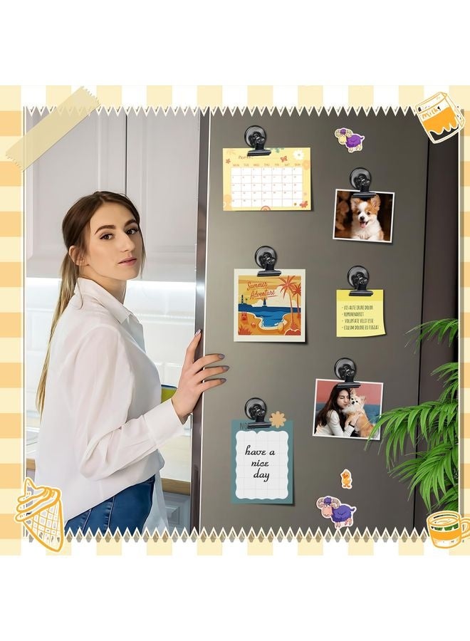 HOMESTAR 12pack Fridge Magnets Refrigerator Magnets Magnetic Clips Heavy Duty Detailed List Display Paper Fasteners on Home& Office& Teaching (Black, 12) - Image 2