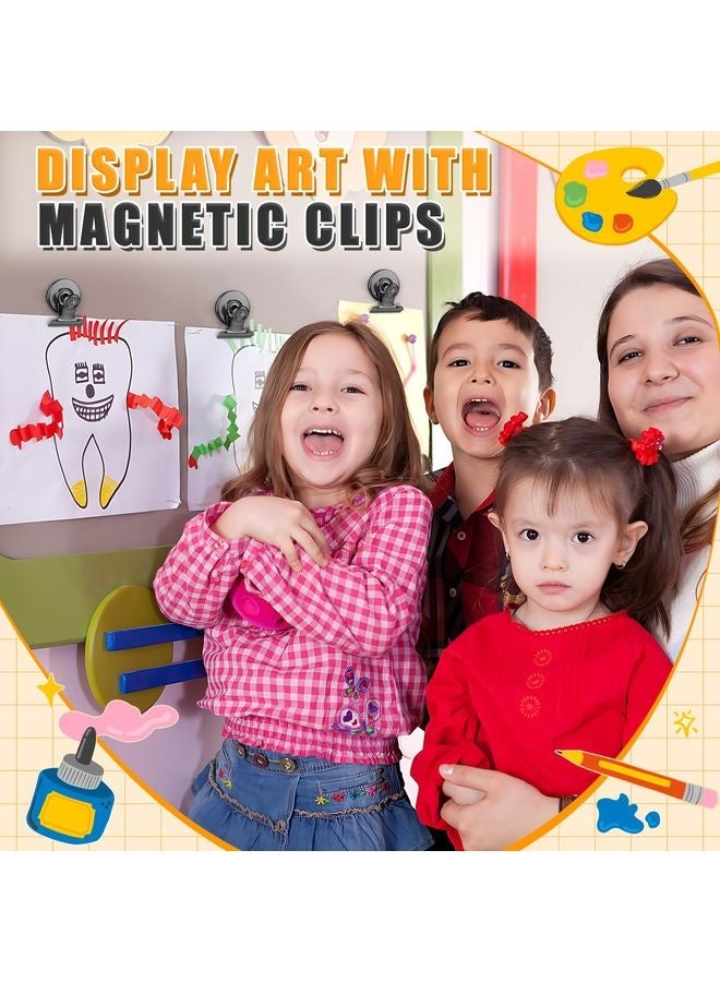 HOMESTAR 12pack Fridge Magnets Refrigerator Magnets Magnetic Clips Heavy Duty Detailed List Display Paper Fasteners on Home& Office& Teaching (Black, 12) - Image 3