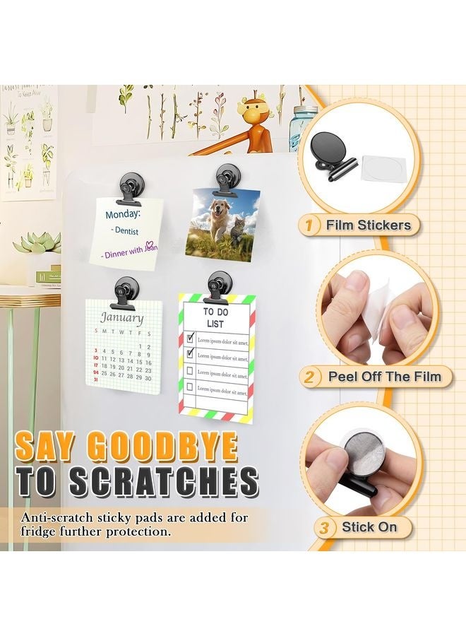 HOMESTAR 12pack Fridge Magnets Refrigerator Magnets Magnetic Clips Heavy Duty Detailed List Display Paper Fasteners on Home& Office& Teaching (Black, 12) - Image 4