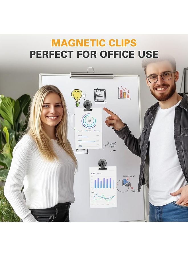 HOMESTAR 12pack Fridge Magnets Refrigerator Magnets Magnetic Clips Heavy Duty Detailed List Display Paper Fasteners on Home& Office& Teaching (Black, 12) - Image 5