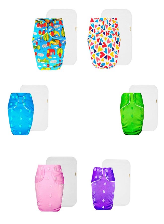 حفاضات دمبلدو القماشية الممتازة مع حشوة قطنية (عبوة من 6) | مضادة للحساسية | مانعة للتسرب | سهلة التنظيف | موثوق بها من قبل الأمهات | من 3 أشهر إلى 3 سنوات | للجنسين - Image 1