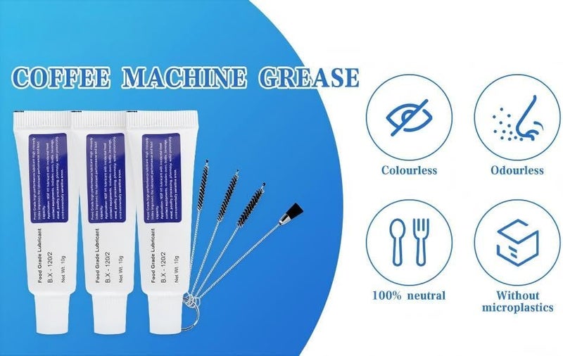 Excefore Food Safe Silicone Grease for Fully Automatic Coffee Machines, High Temperature Resistant, Non-Toxic Coffee Maker Lubricant with 4 Cleaning Brushes, Ideal for O-rings, Seals, Fittings, and Maintenance - Image 2