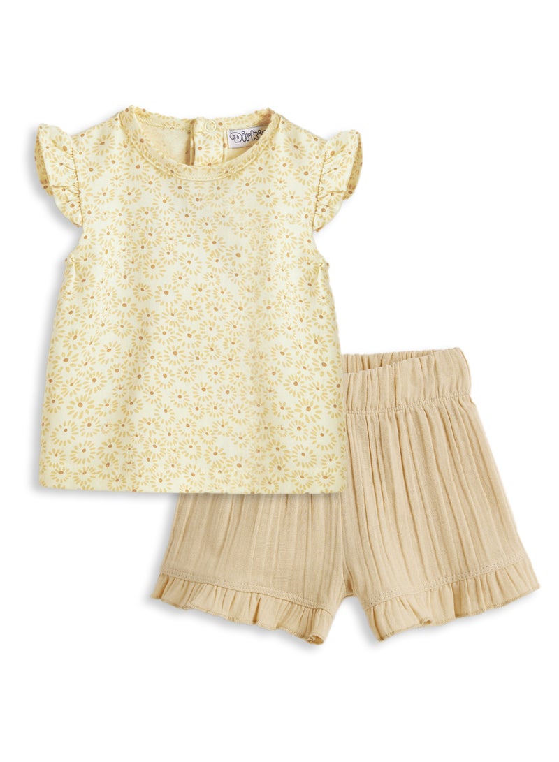 Dirkje 2 pc Set with Printed Top and Textured shorts - Image 1