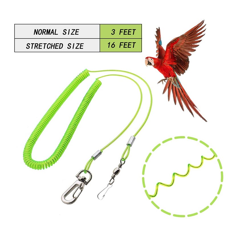 kcrygogo Parrot Bird Harness Leash Anti-bite Outdoor Flying Training Rope with 5pcs Different Sizes of Soft Foot Loops and Training Whistle(Upgraded Version of Ankle Ring) - Image 3