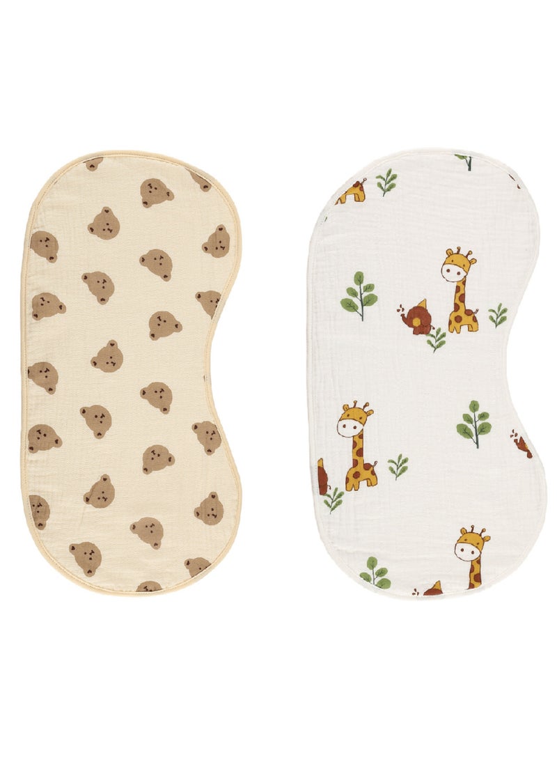 2 Sets Baby Burp Cloth 6 Layers Cotton Etamine Anti-spitting Cloth, Absorbent and Soft for 0-2 Years Old Baby  - Image 2