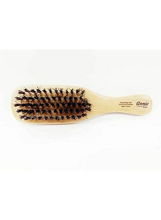 Annie Mini Wave Brush Bulk (24) Count (100%) Boar Reinforced Bristles Polished Wooden Handle Best For Thick Hair - Image 4