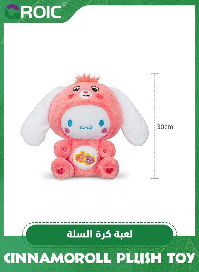 GROIC Cinnamoroll Dressed As Love-a-Lot Bear Plush Toy, 30cm Cinnamoroll Stuffed, Animal Soft Stuffed Cinnamoroll Toys, Cinnamoroll Doll Soft Hugging Gifts for Kids  - Image 2