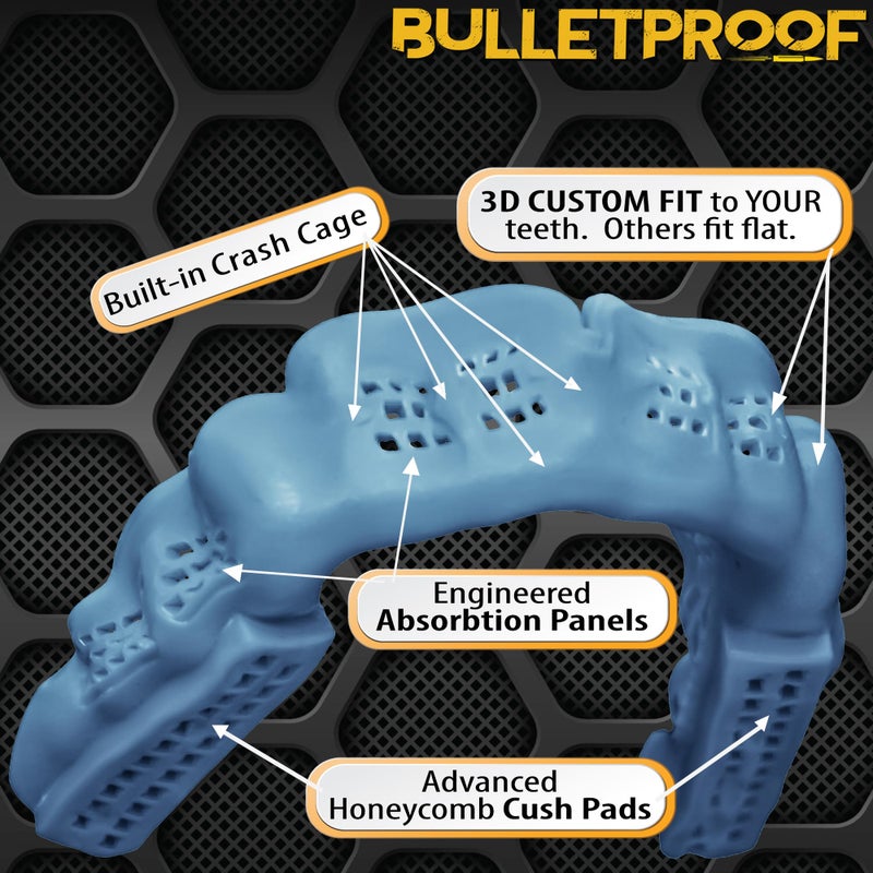 Bulletproof Mouthguards Bulletproof: World’s Thinnest Most Breathable Mouth Guard is 3X Stronger! Football MMA Braces! Rugby Hockey Basketball Boxing BJJ Lacrosse Sports Mouthguard Grinding Teeth Men Women Adult Youth Kids - Image 4