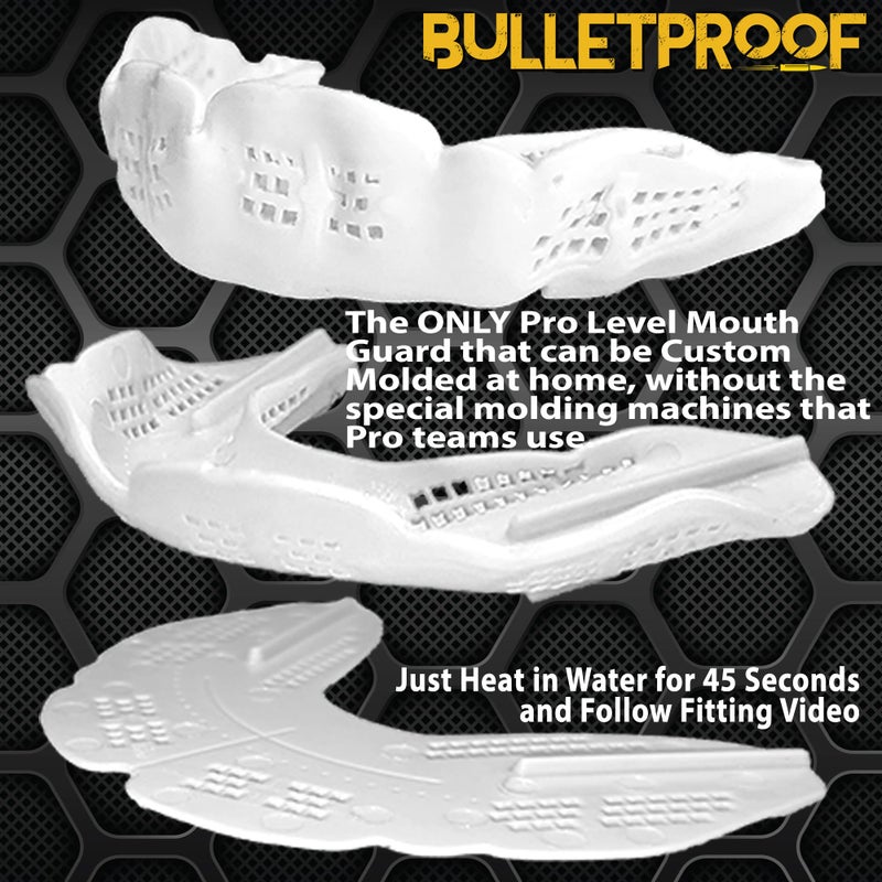 Bulletproof Mouthguards Bulletproof: World’s Thinnest Most Breathable Mouth Guard is 3X Stronger! Football MMA Braces! Rugby Hockey Basketball Boxing BJJ Lacrosse Sports Mouthguard Grinding Teeth Men Women Adult Youth Kids - Image 3