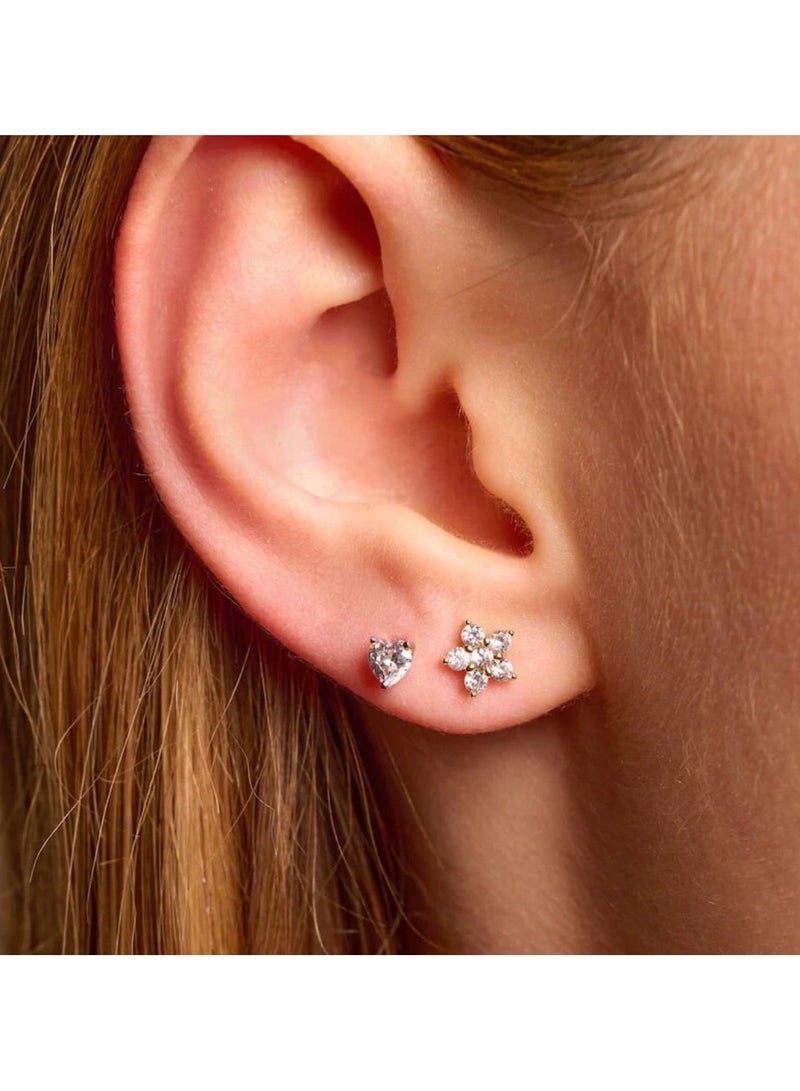 LAVEEN JEWELLERY Women’s Earrings | Heart 18k Gold Plated Earrings with Cubic Zirconia Stones | Hypoallergenic Jewelry for Women, Tarnish-Free Earrings, Hand-Finished  925 Sterling Silver Earrings - Image 2