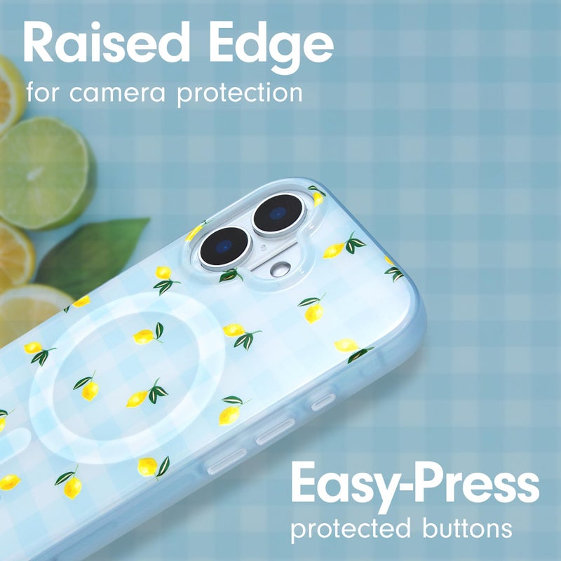 Sonix Case for iPhone 17 | Compatible with MagSafe | 10ft Drop Tested | Lemon Gingham - Image 5