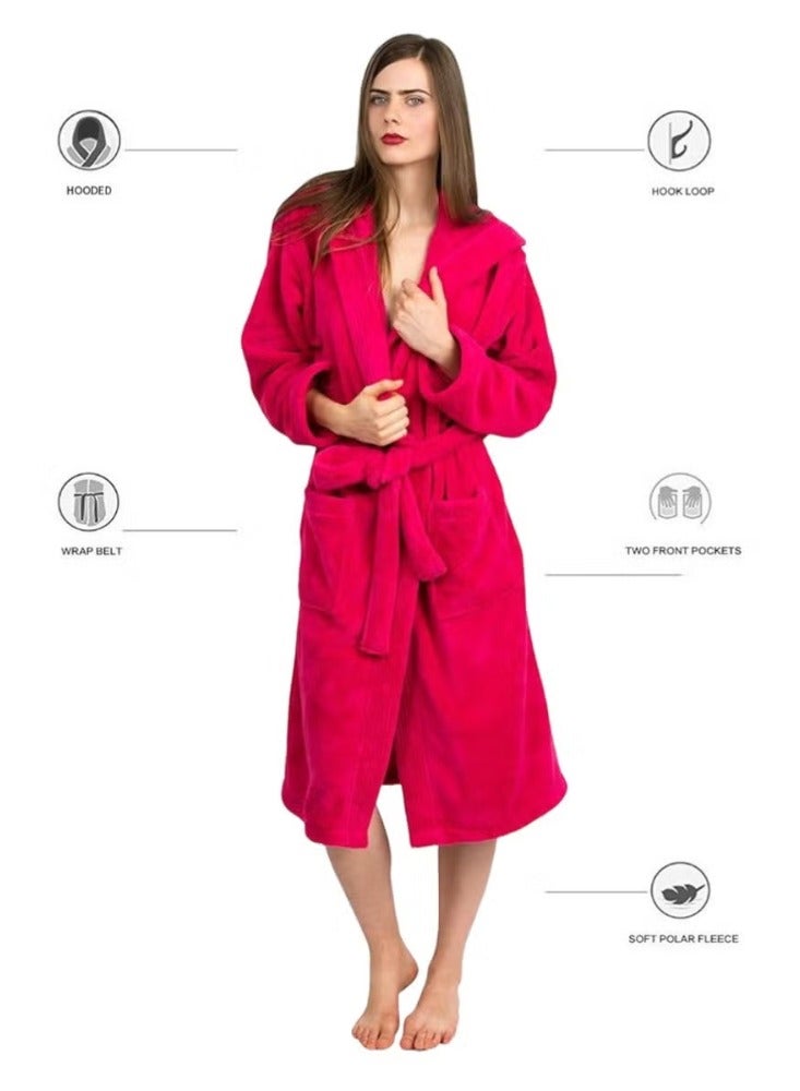 Pinkish Red Color Luxury Suite Terry Bath Robe XXL Size - Image 1