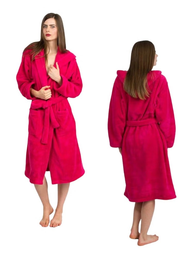 Pinkish Red Color Luxury Suite Terry Bath Robe XXL Size - Image 2
