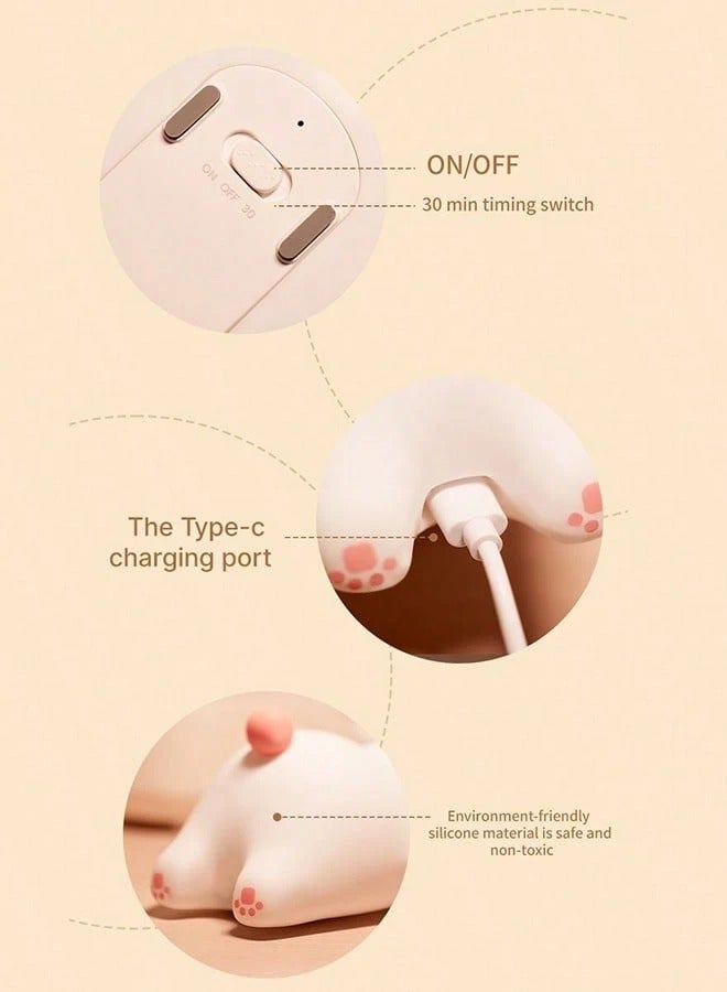 BORTONY Cute Rabbit Lamp Silicone Kids Night Light 3 Color Dimmable Touch Control Light Rechargeable 30 Minutes Auto Off  Bunny Bedside Lamp for Kids Women Girls Boys Toddlers - Image 4