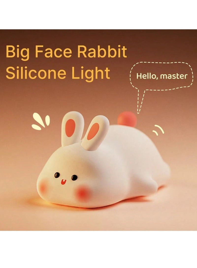 BORTONY Cute Rabbit Lamp Silicone Kids Night Light 3 Color Dimmable Touch Control Light Rechargeable 30 Minutes Auto Off  Bunny Bedside Lamp for Kids Women Girls Boys Toddlers - Image 5