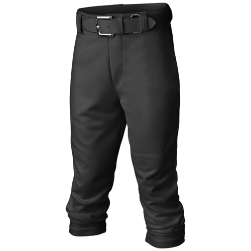 Easton | PRO+ Pull Up Baseball Pant | Youth | Full Length | Elastic Bottom | Youth Black Y XL - Image 2