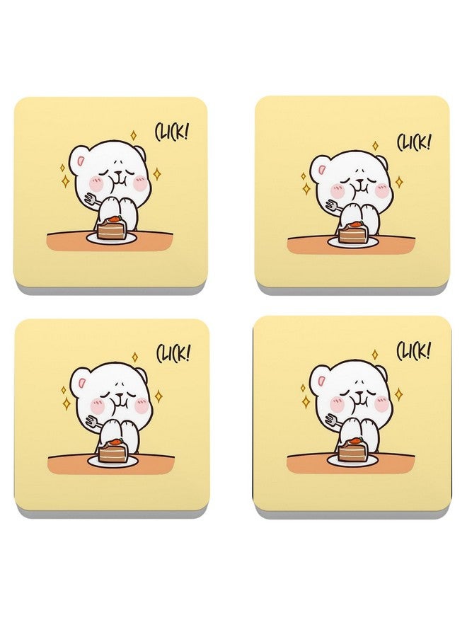 OUTFITQUE Set of Mix Funny Designs, MDF Wood Material Coasters for Home and Kitchen, Office Table, Dining Table, Home Decor (CO-338) - Image 1