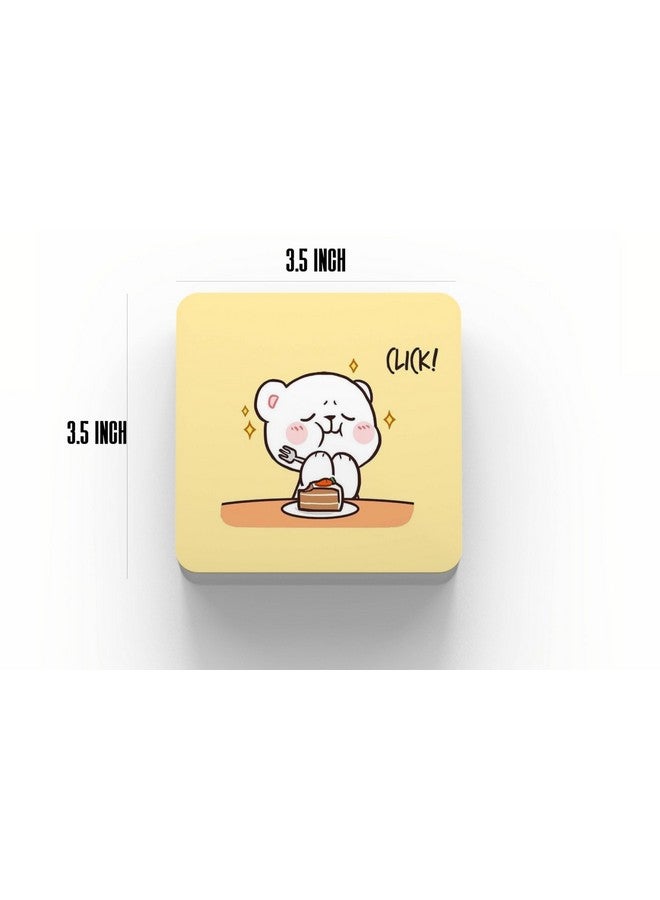 OUTFITQUE Set of Mix Funny Designs, MDF Wood Material Coasters for Home and Kitchen, Office Table, Dining Table, Home Decor (CO-338) - Image 2
