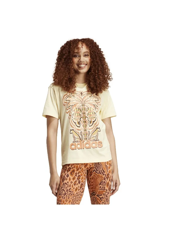 adidas adidas Farm Gfx Tee Yellow Training T-Shirts 2XS