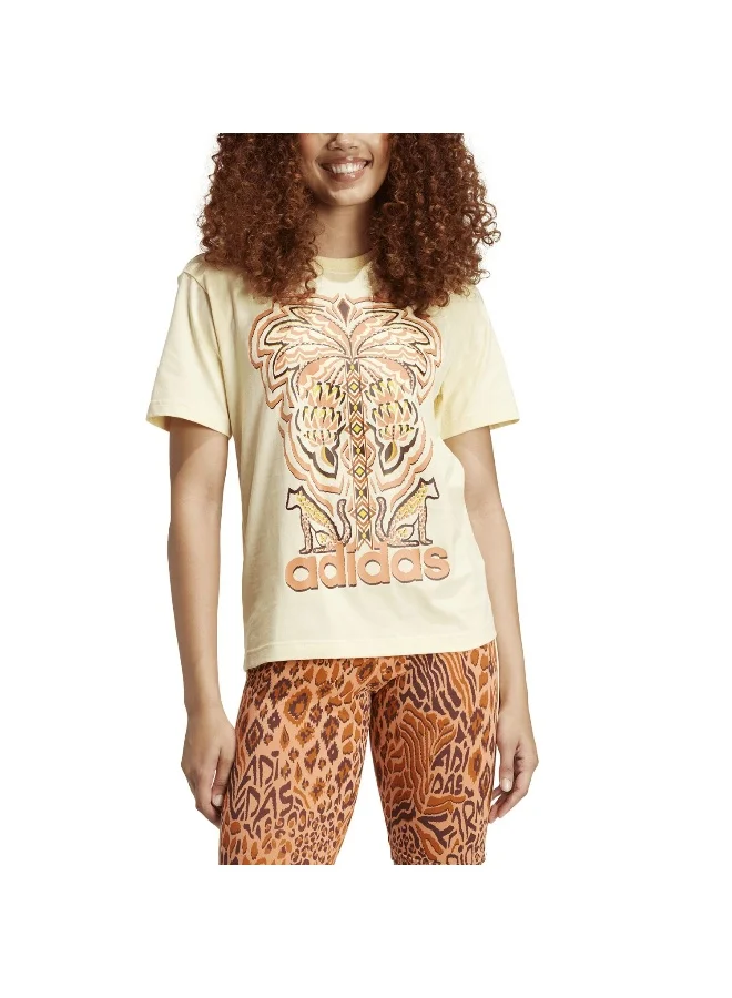 adidas adidas Farm Gfx Tee Yellow Training T-Shirts 2XS