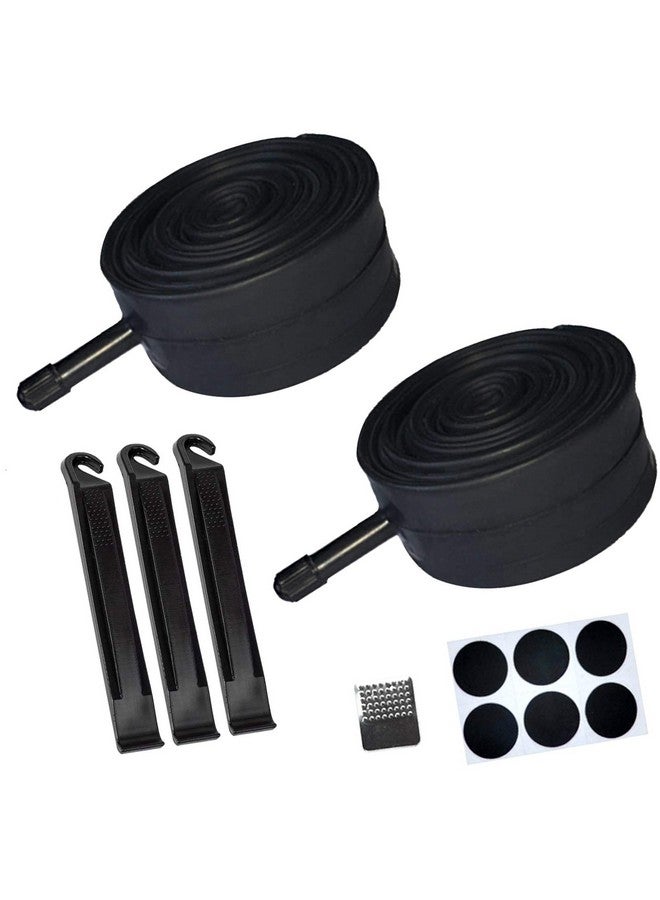 Listenman 2 Pack 18” X 1.75/1.95/2.125 Bike Inner Tube With Bike Tube Repair Tool Kits, 3 Tire Levers, 6 Self-Adhesive Round Patches, 1 Metal Rasp, Replacement Schrader Valve Bike Bicycle Inner Tubes - Image 1