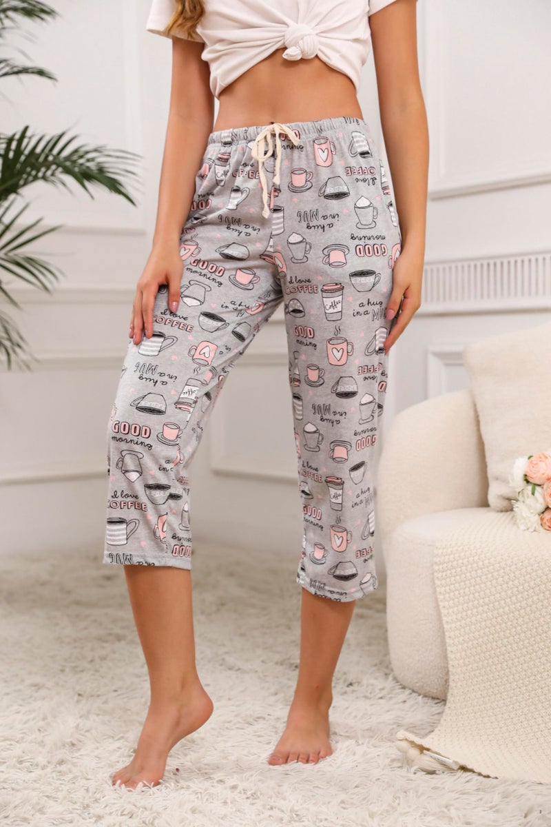 PNAEONG 3 Pack Women Pajama Pants Capri Length Drawstring Pj Bottoms Sleep Lounge Pants with Pockets 3X-Large - Image 2