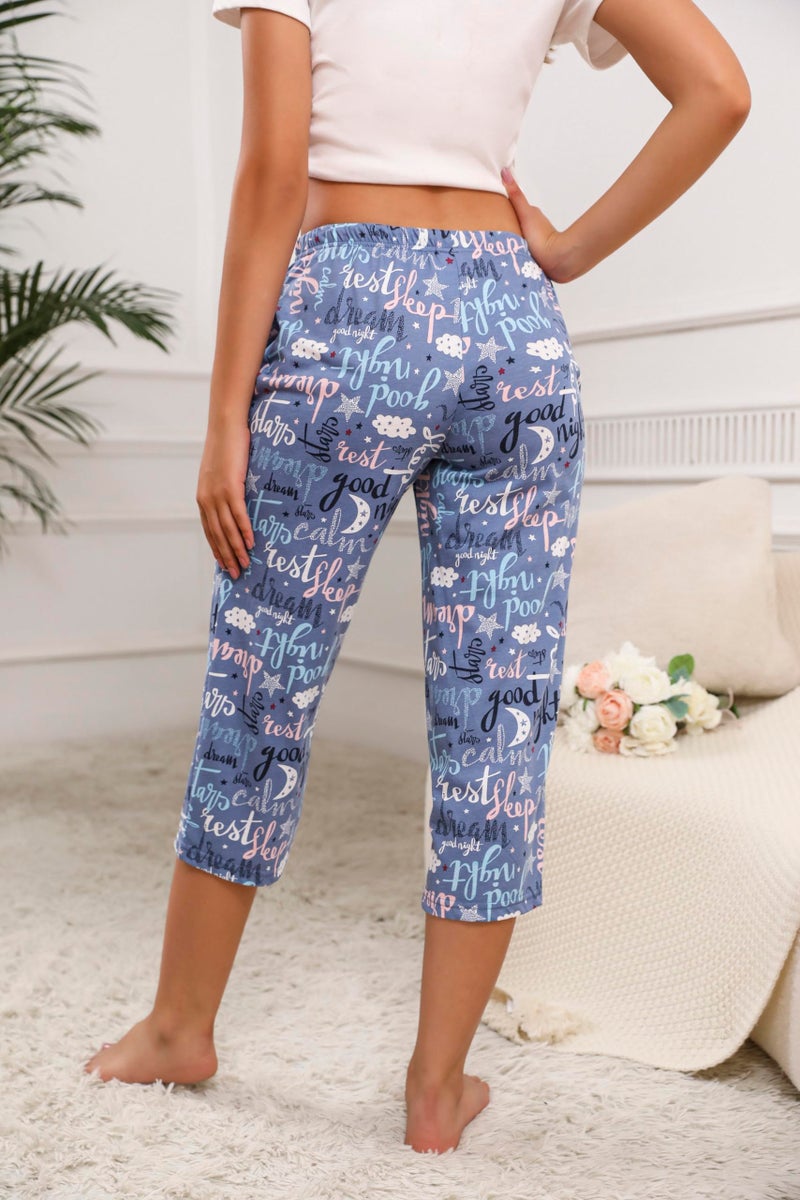 PNAEONG 3 Pack Women Pajama Pants Capri Length Drawstring Pj Bottoms Sleep Lounge Pants with Pockets 3X-Large - Image 3