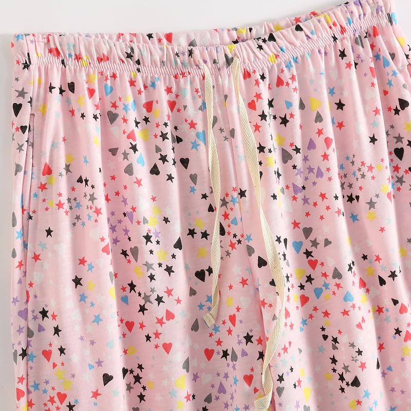 PNAEONG 3 Pack Women Pajama Pants Capri Length Drawstring Pj Bottoms Sleep Lounge Pants with Pockets 3X-Large - Image 5