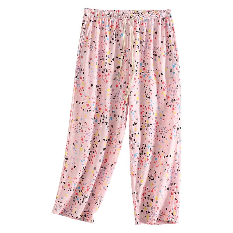 PNAEONG 3 Pack Women Pajama Pants Capri Length Drawstring Pj Bottoms Sleep Lounge Pants with Pockets 3X-Large - Image 4