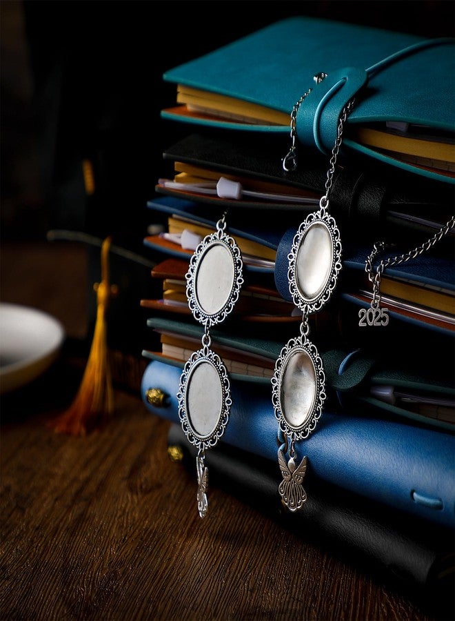 سوريو مجموعة Sureio المكونة من 8 قطع من زينة شرابة قبعة التخرج التذكارية مع صورة، مناسبة لعام 2025، زينة شرابة تذكارية مع صورة، هدايا تخرج، غطاء قبعة (فضي). - Image 5