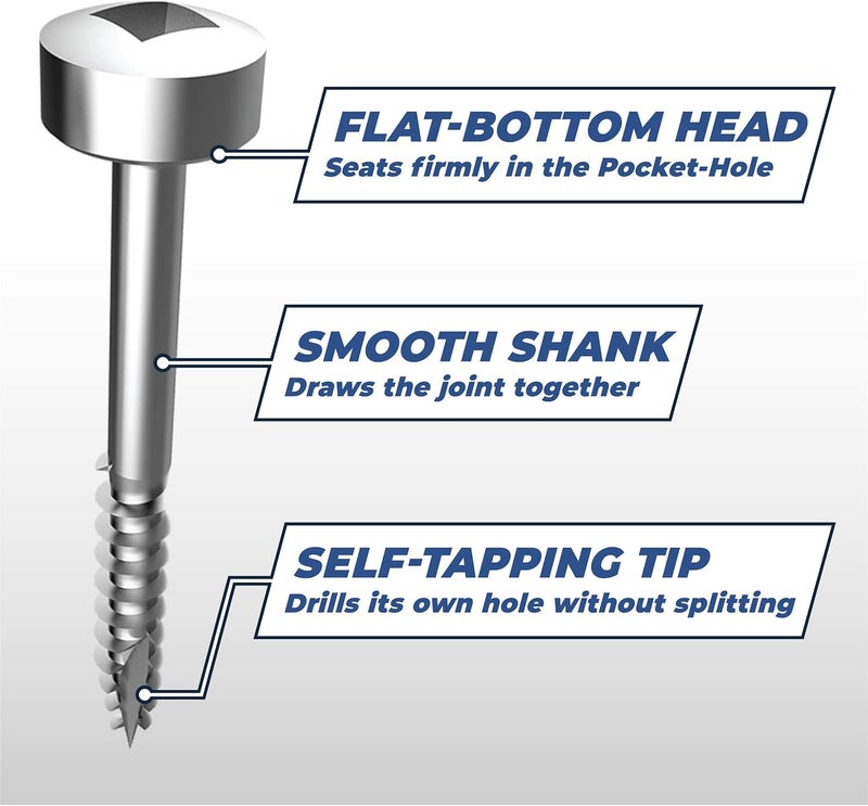 Kreg SPS-C1-250 Zinc Pocket Screws, 1-Inch #7 Coarse Thread, Pan- Head (250 Count) - Image 4