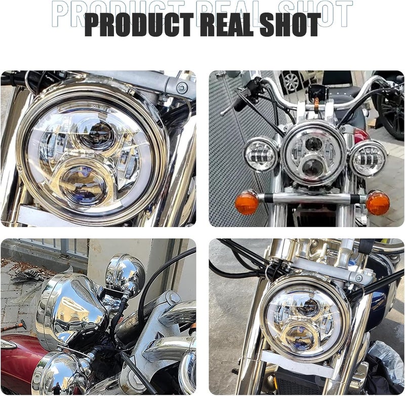 VOSICKY 7" Daymaker Headlight Housing Bucket for Harley Davidson Motorcycle - Chrome - Image 5