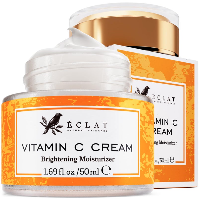 Eclat Skincare Vitamin C Moisturizer for Face with Hyaluronic Acid & Squalane - Face Brightening Cream - Anti Aging, Firming & Hydrating Vitamin C Cream for All Skin Tone 50 ml - Image 1