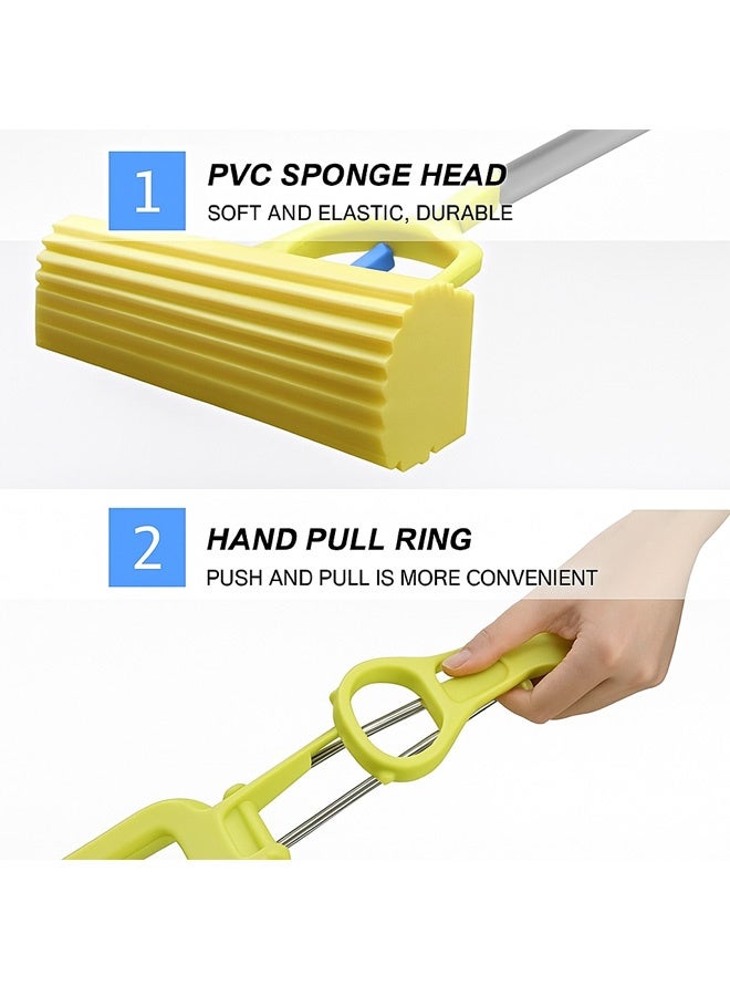 FUMES Self-Wringing Floor Mop with High-Absorbency PVC Sponge Head and Pull Ring Handle Adjustable, Lightweight & Durable for Home and Office Cleaning - Image 4