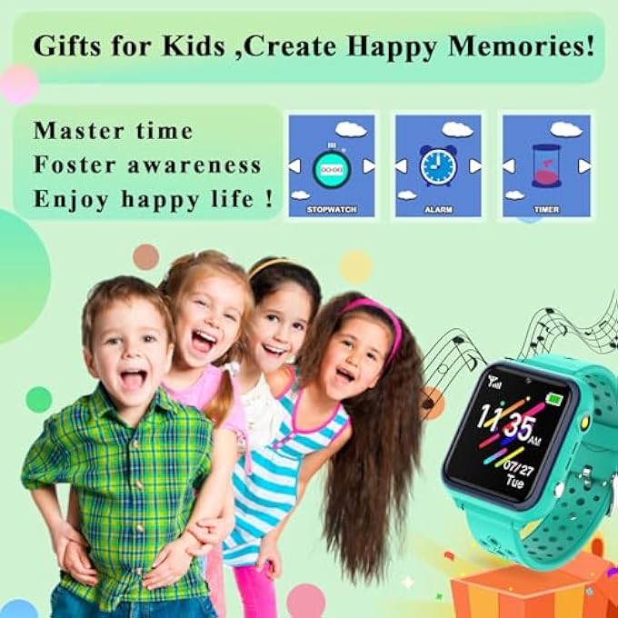 rayihni Kids Smart Watch 16 Game Smart Watch For Kids Phone Fashion Smartwatches For Children 3-14 Great Gifts To Girls Boys Electronic Learning Toys (Green) - Image 3
