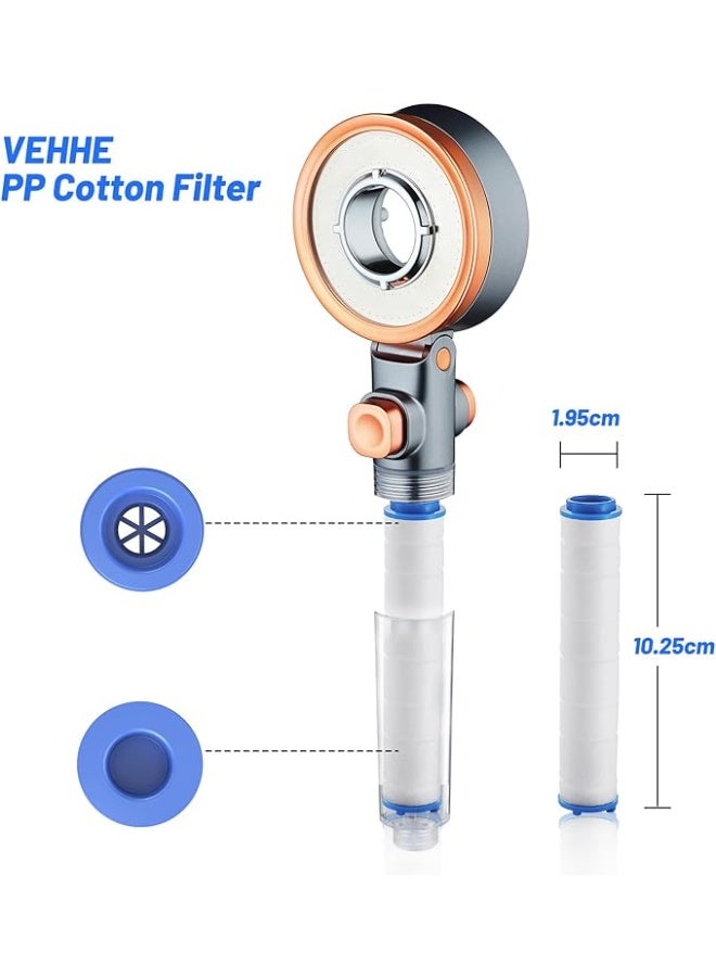 4PCS PP Cotton Replacement Filter Cartridge (10.3cm) - Compatible with VEHHE High Pressure Double-Face Shower Head - Water Purification for Skin & Hair - Image 2