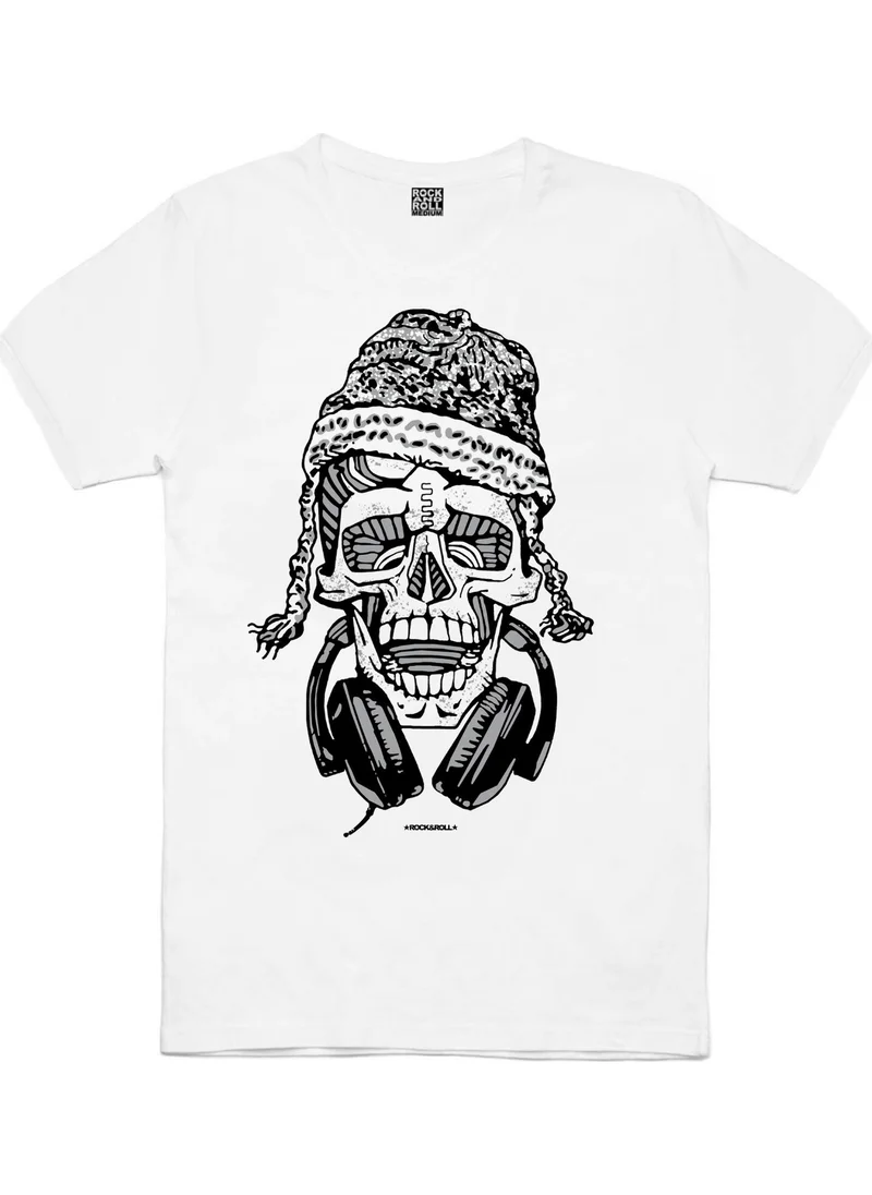 Rock&Roll Nepali Skull White Short Sleeve Men's T-Shirt