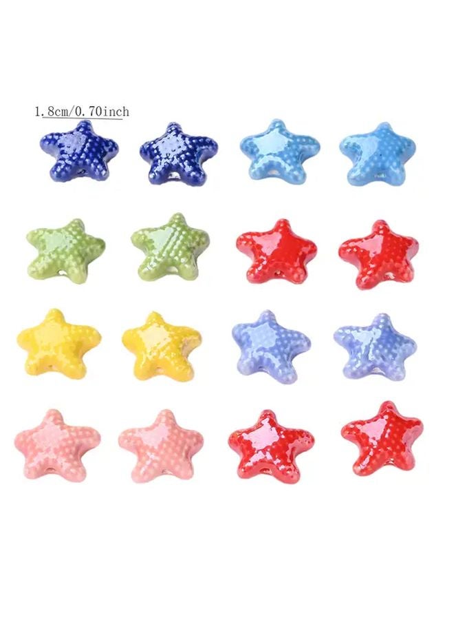 Mix Color Ceramic Star Beads For DIY Jewelry Bracelet Keychain Charm - Image 4