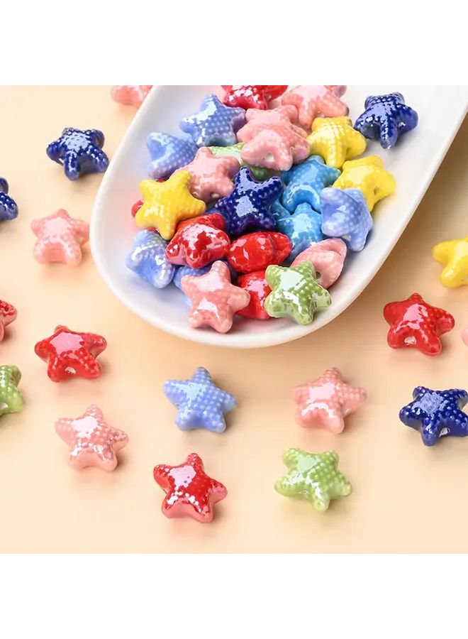 Mix Color Ceramic Star Beads For DIY Jewelry Bracelet Keychain Charm - Image 2