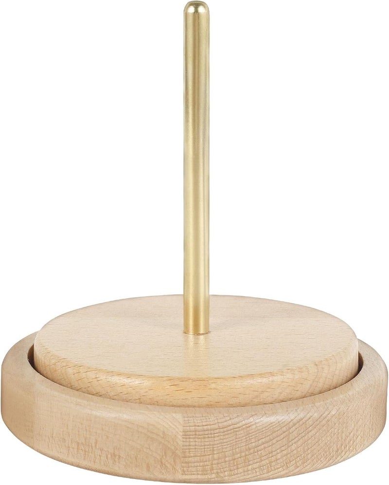 windforgecraft Wooden Yarn Holder Dispenser, Single Yarn Spindle Holder, Rotatable Yarn Holder, Thread Spinner Organizer, Spindle Yarn Storage Rack, Thread Holder for Knitting, Crocheting - Image 1