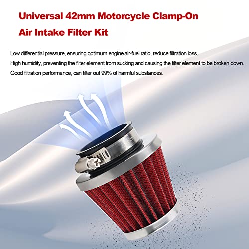 LCGLY 2PCS 42mm Universal Air Filter For GY6 125CC 150CC 200CC 250CC Dirt Bike ATV Quad Scooter Go Kart Compatible With Kawasaki Suzuki Yamaha PZ24 PZ30 Carburetor Moped Roketa Taotao for Motorcycle - Image 4