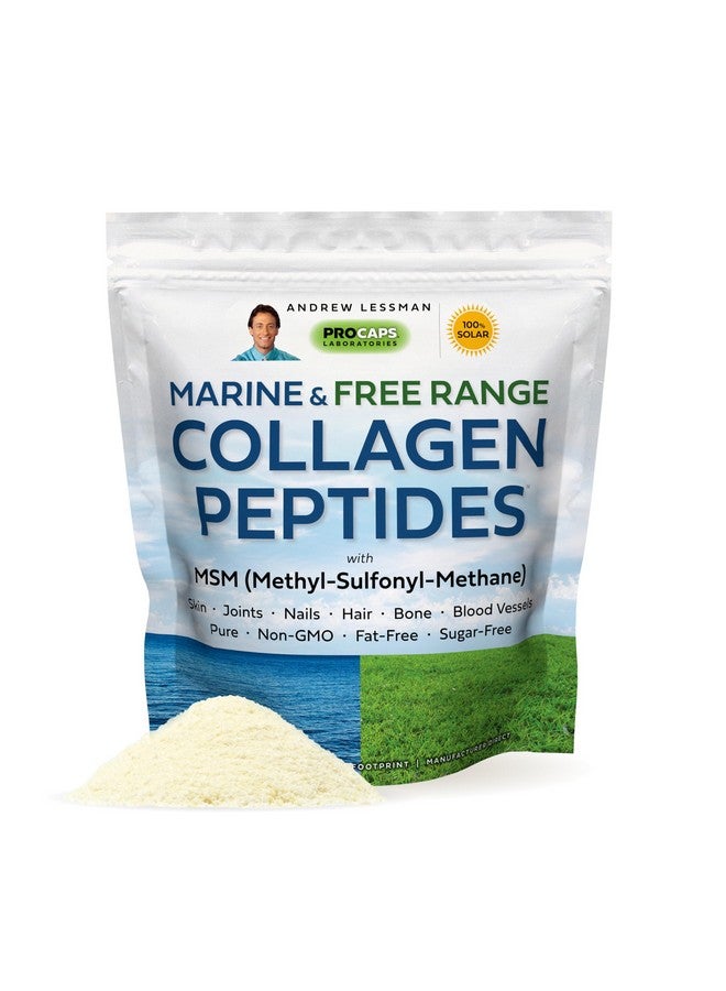ANDREW LESSMAN Marine, Free Range Collagen Peptides Powder and MSM 120 Servings - Supports Radiant Smooth Soft Skin, Comfortable Joints. Super Soluble No Fishy Flavor No Additives Non-GMO - Image 1