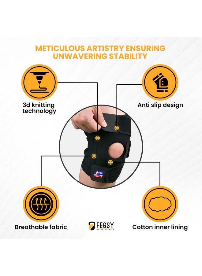 FEGSY FEGSY Adjustable Knee Cap Support Brace For Knee Pain, Gym Workout, Running, Arthritis, And Protection For Men And Women (1,Neoprene), Free Size - Image 5